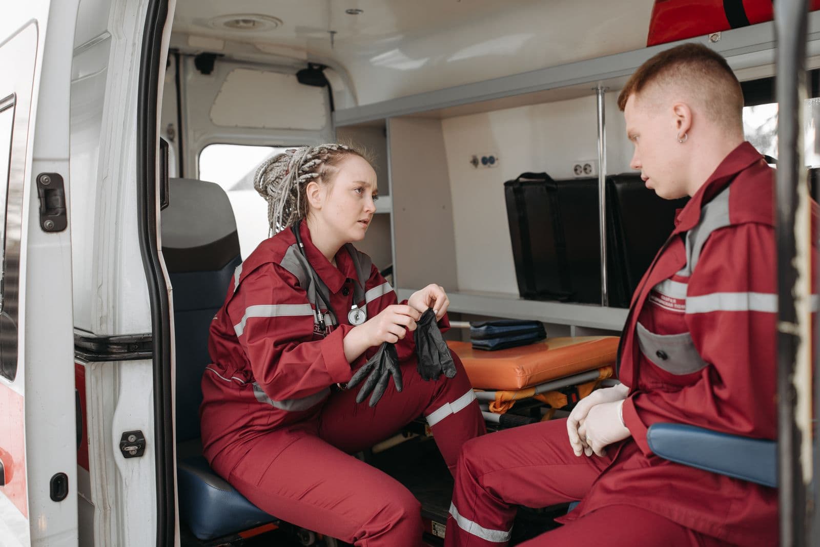 Intérieur équipé d'une ambulance
